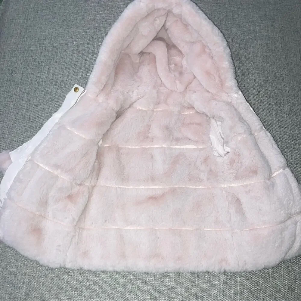 Tartine et Chocolat 18m reversible faux fur coat VGUC light mark on one elbow